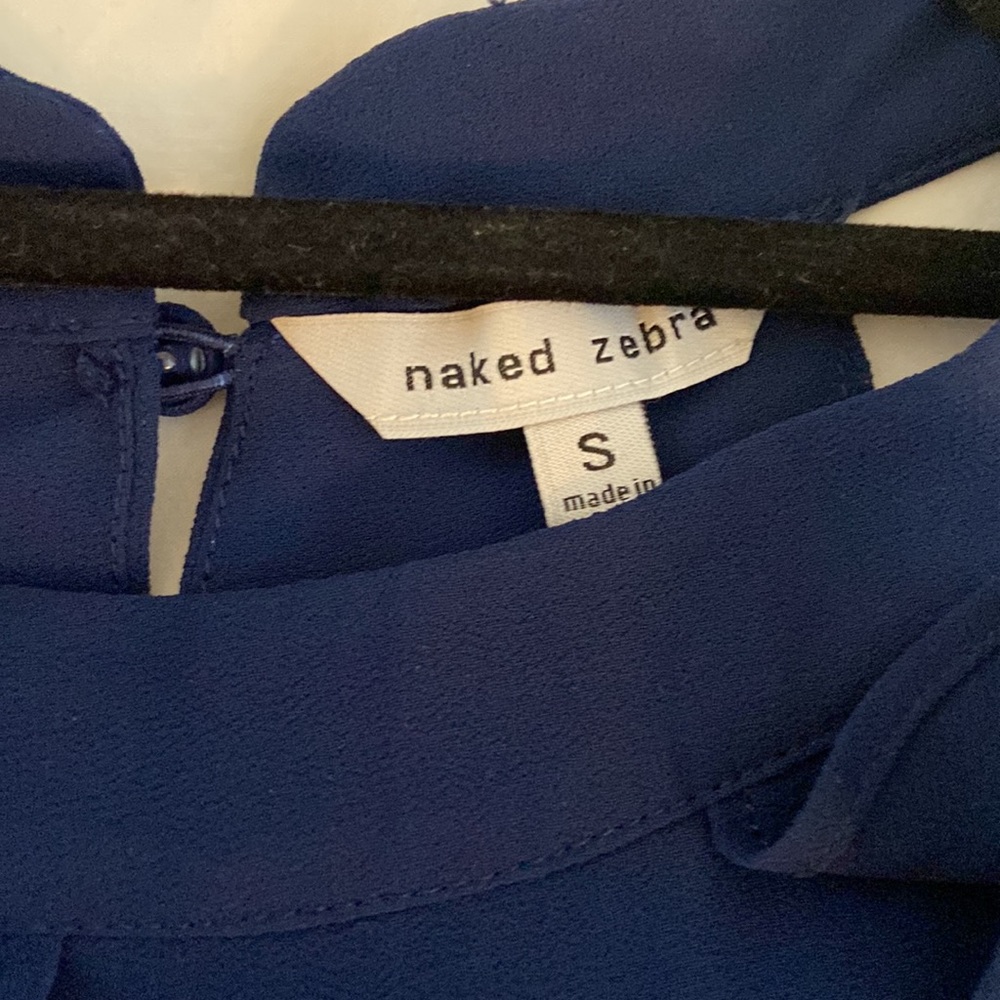 NAKED ZEBRA RUFFLE TOP - Picture 2 of 5